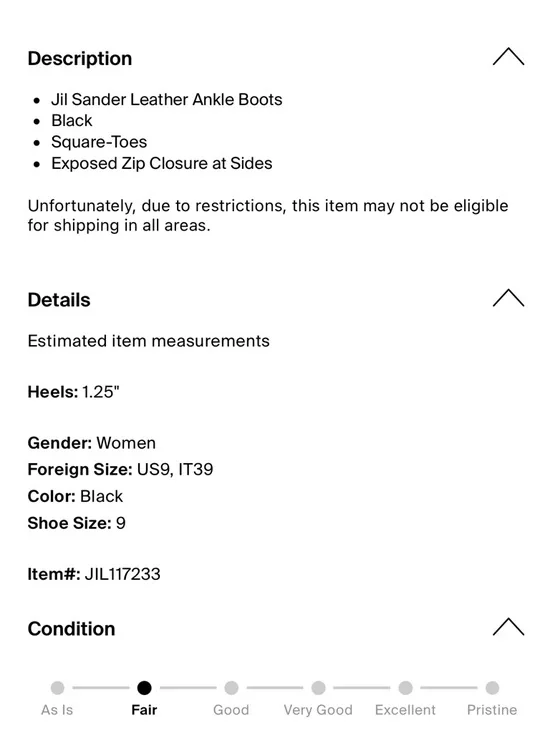 Jil Sander Black Leather Square Toe Platform Ankle Boots 39 - Picture 9 of 9